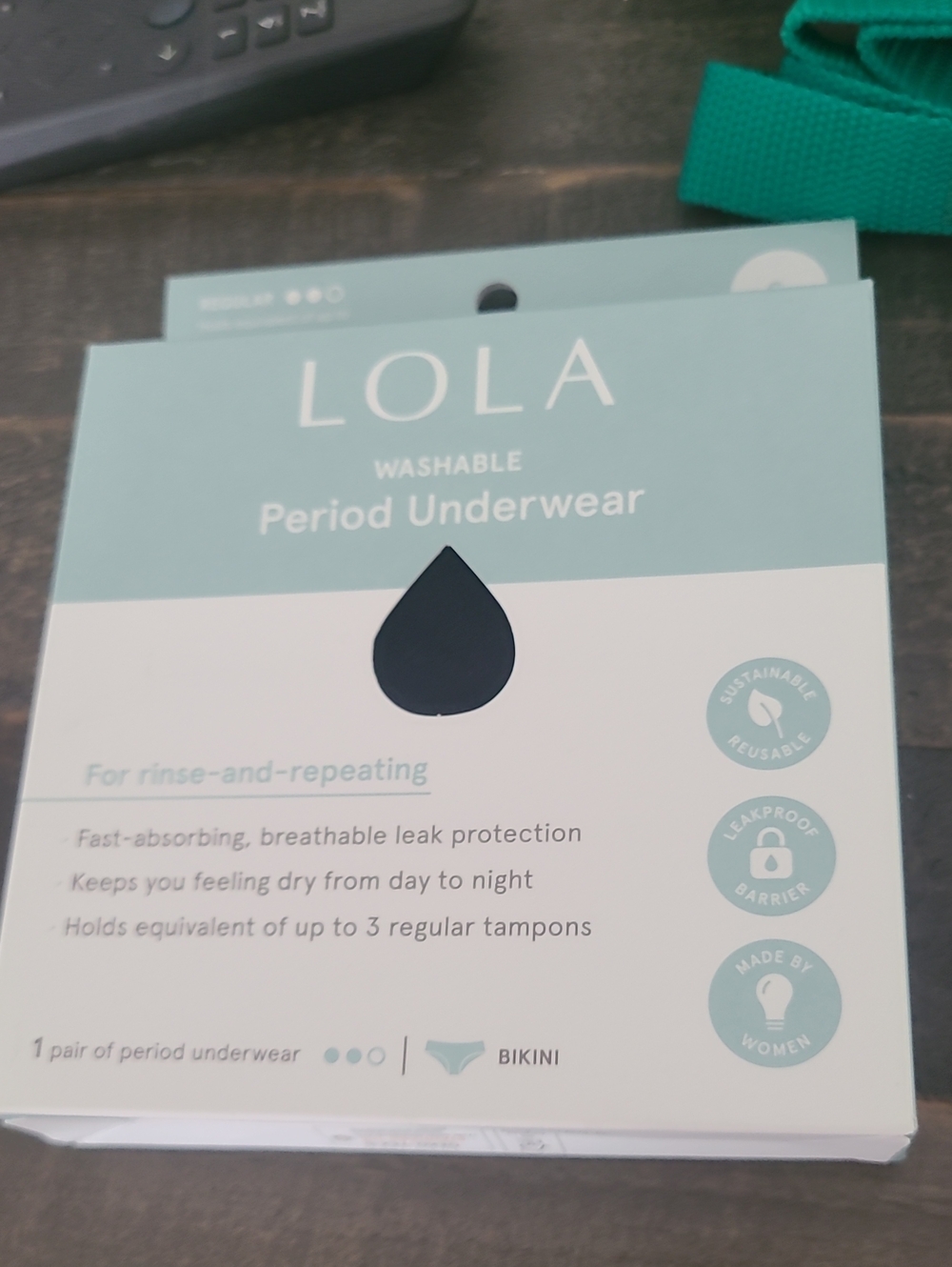 LOLA Bikini Period Underwear in Black Size S
